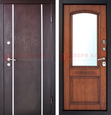 Входная дверь с МДФ и МДФ внутри с зеркалом ДЗ-88 в Балашихе